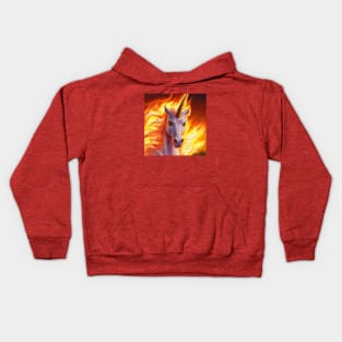 Unicorn Emerges From a Mystic Fire Kids Hoodie